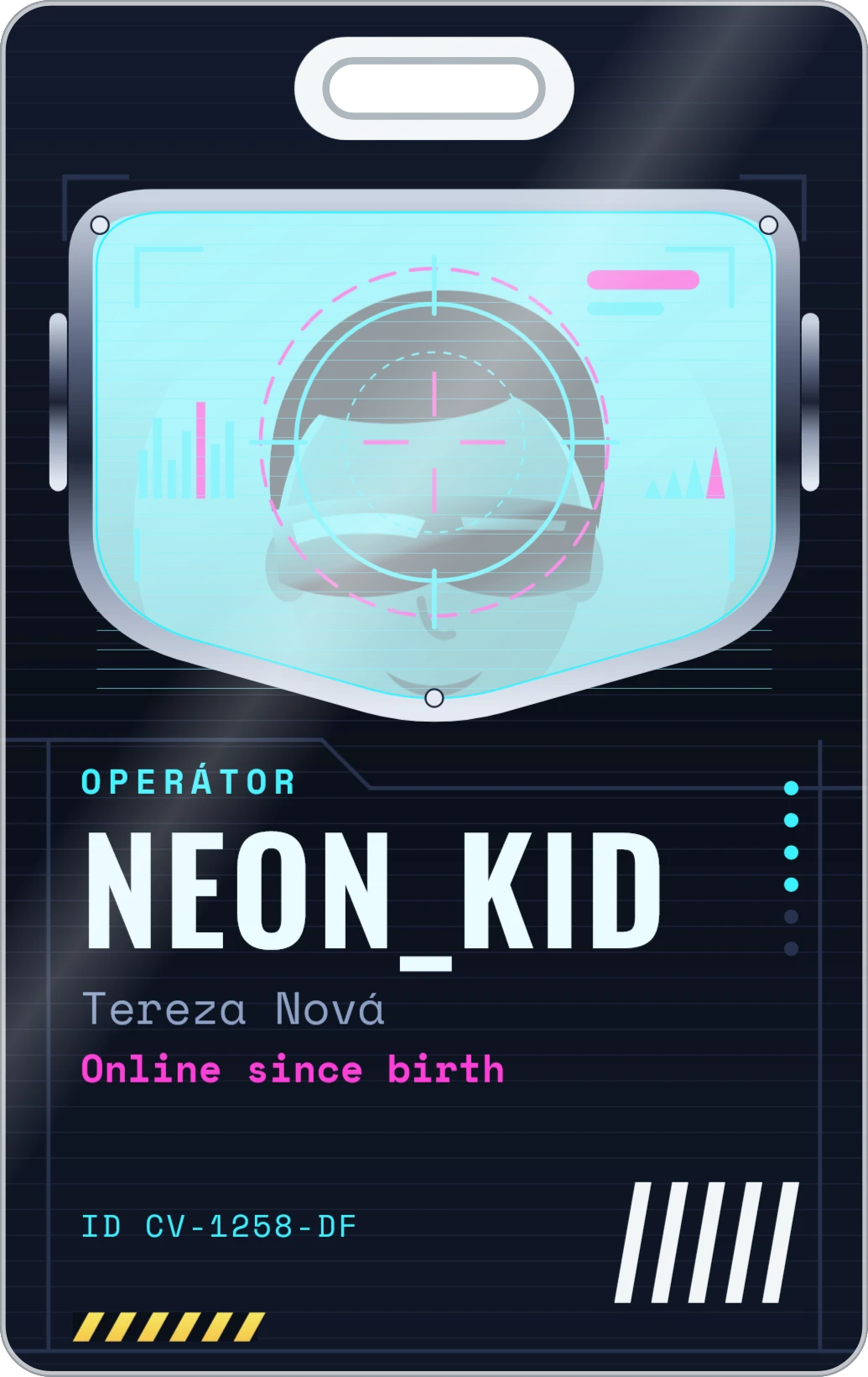 Cyber visor, ukázka karty