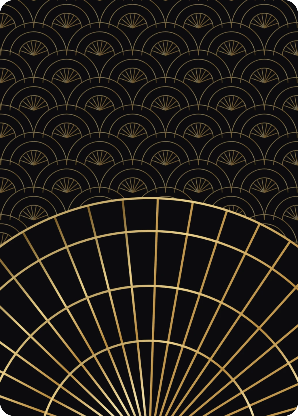 Art drop: art deco vějíř, ukázka karty