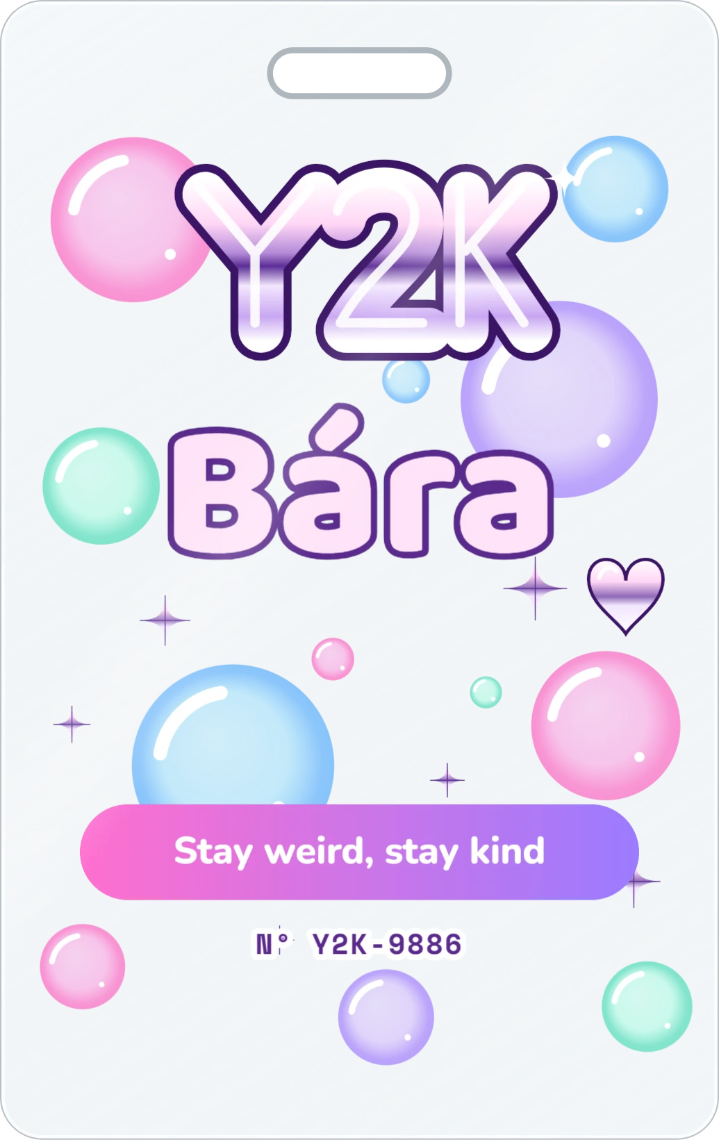 Y2K bubble, ukázka karty