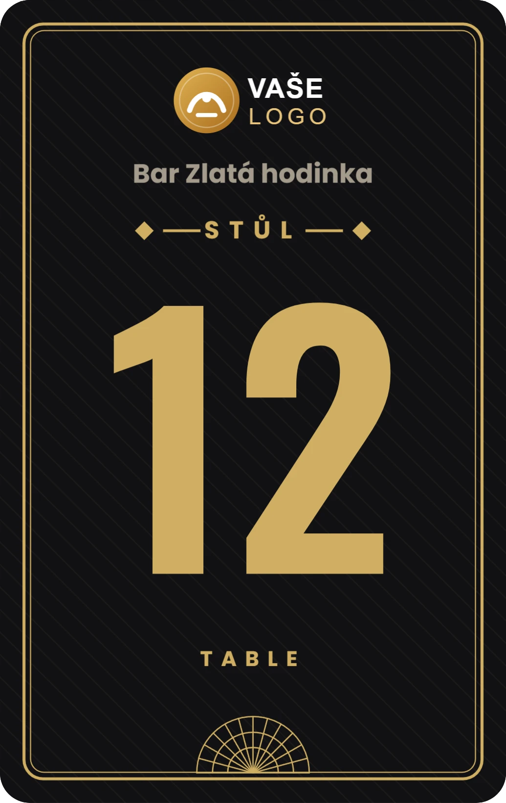 Číslo stolu, řada Bar, ukázka karty