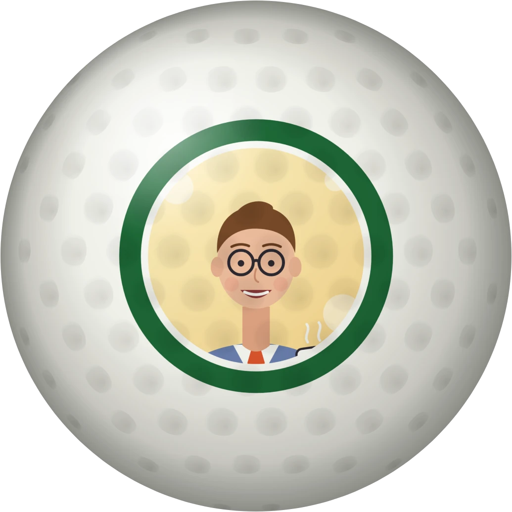 Golfový míček s fotkou obličeje, ukázka karty