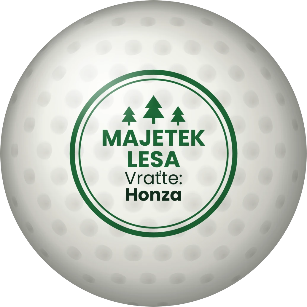 Golfový míček Majetek lesa, ukázka karty