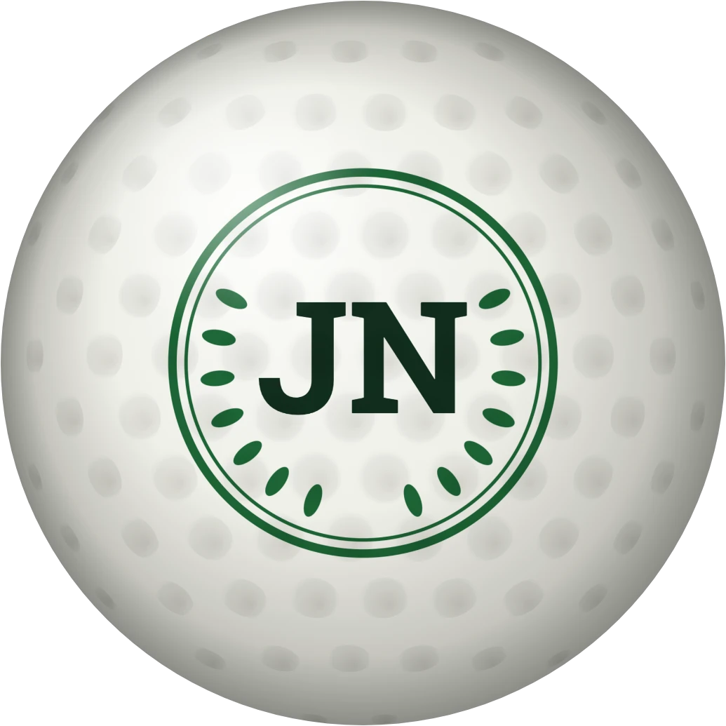 Golfový míček s monogramem, ukázka karty