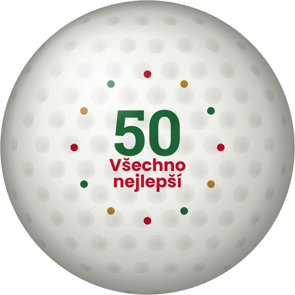 Golfový míček k narozeninám, ukázka karty