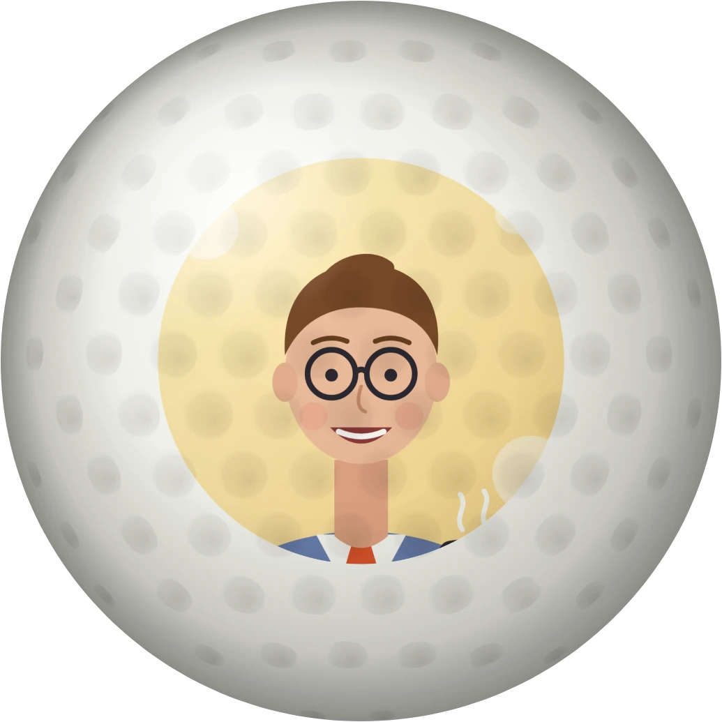 Golfový míček s obličejem přes celý potisk, ukázka karty