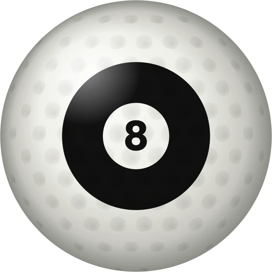 Golfový míček jako kulečníková osmička, ukázka karty