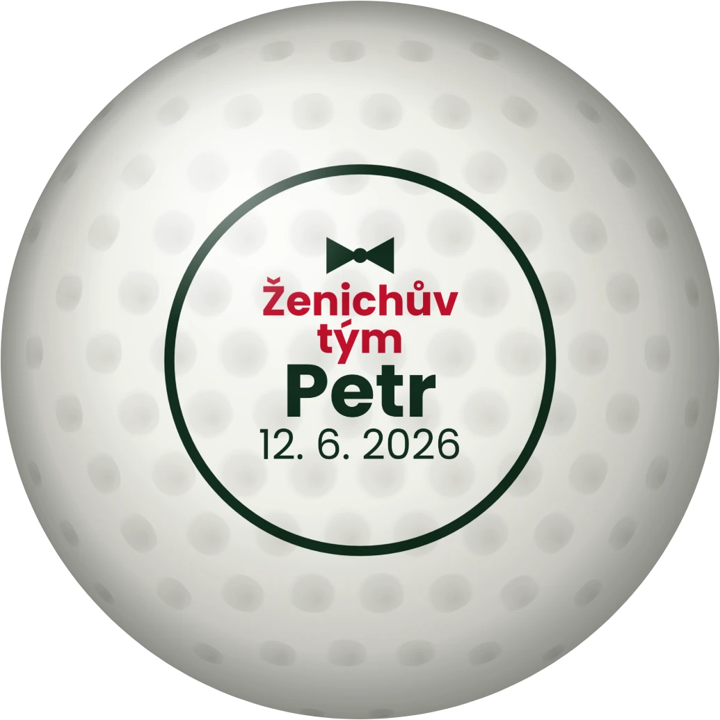 Golfový míček na rozlučku: Ženichův tým, ukázka karty