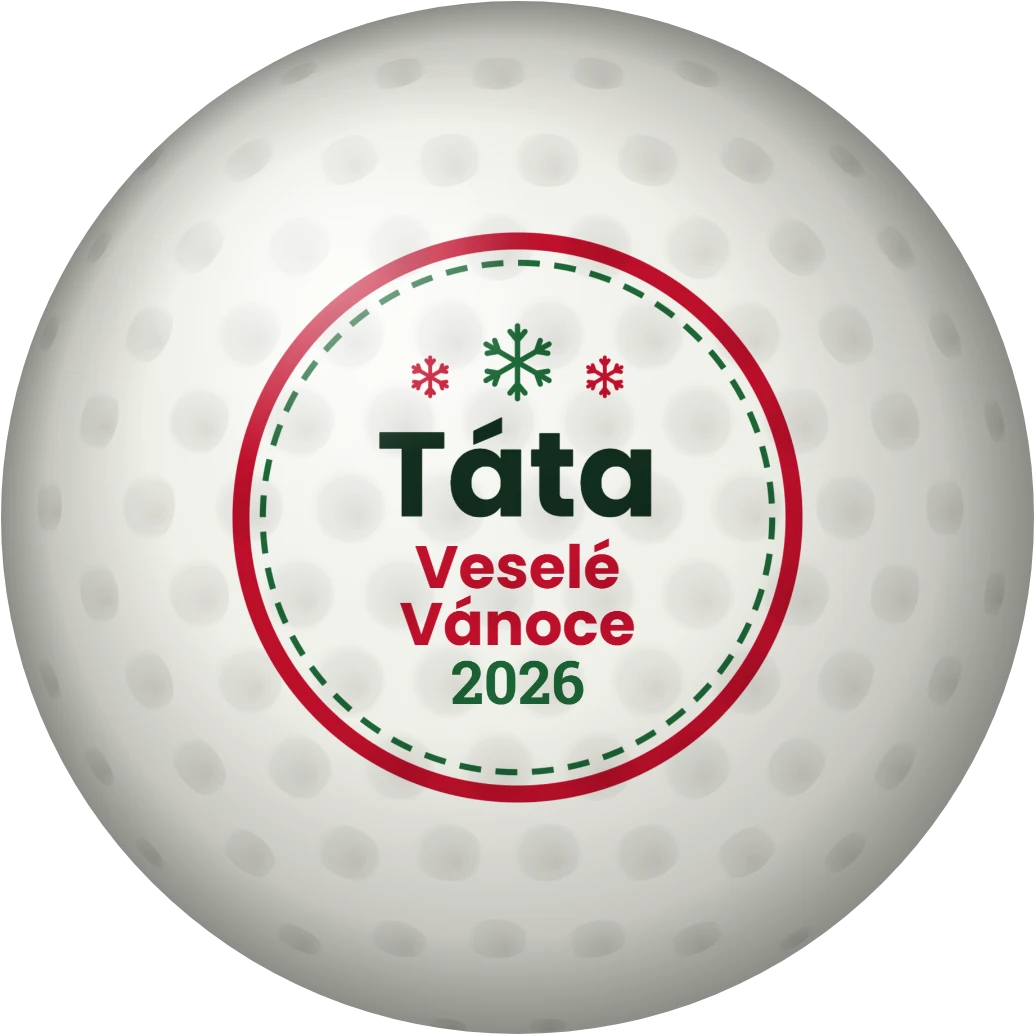 Vánoční golfový míček se jménem, ukázka karty