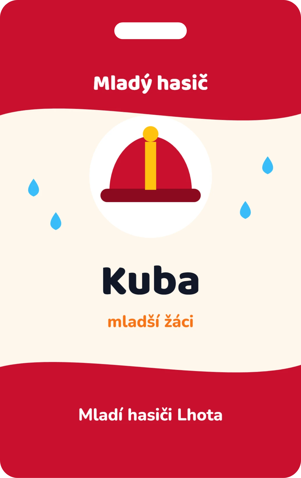 Jmenovka mladého hasiče, ukázka karty