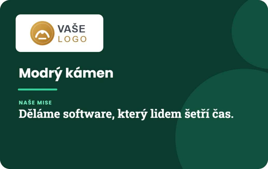 Karta firemních hodnot a mise, ukázka karty