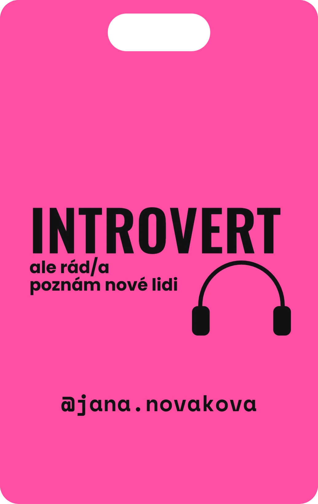 Introvert, ale rád poznám lidi, ukázka karty