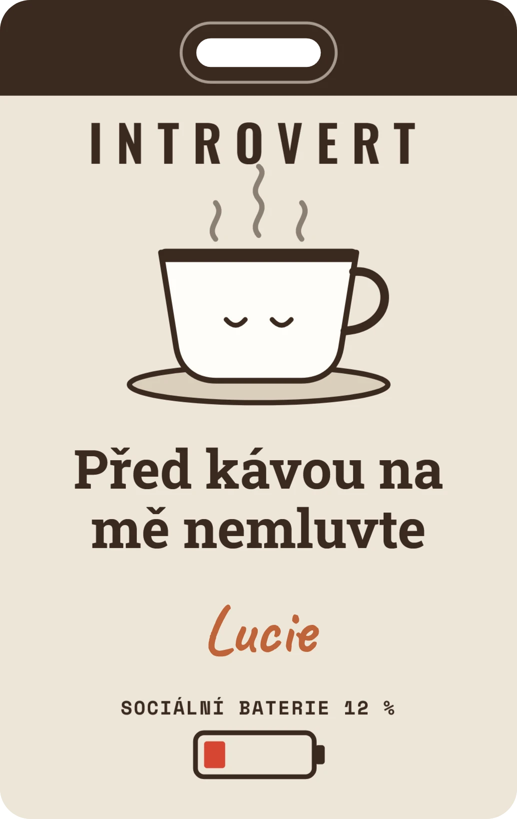 Introvert: Před kávou na mě nemluvte, ukázka karty