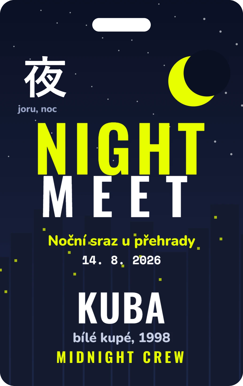 Night meet, ukázka karty