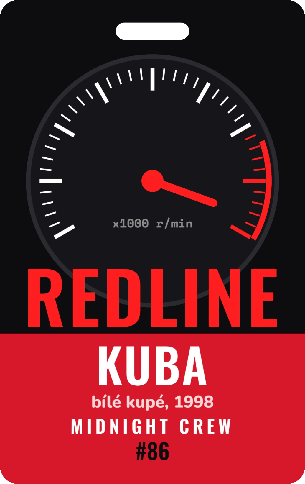 Redline, ukázka karty