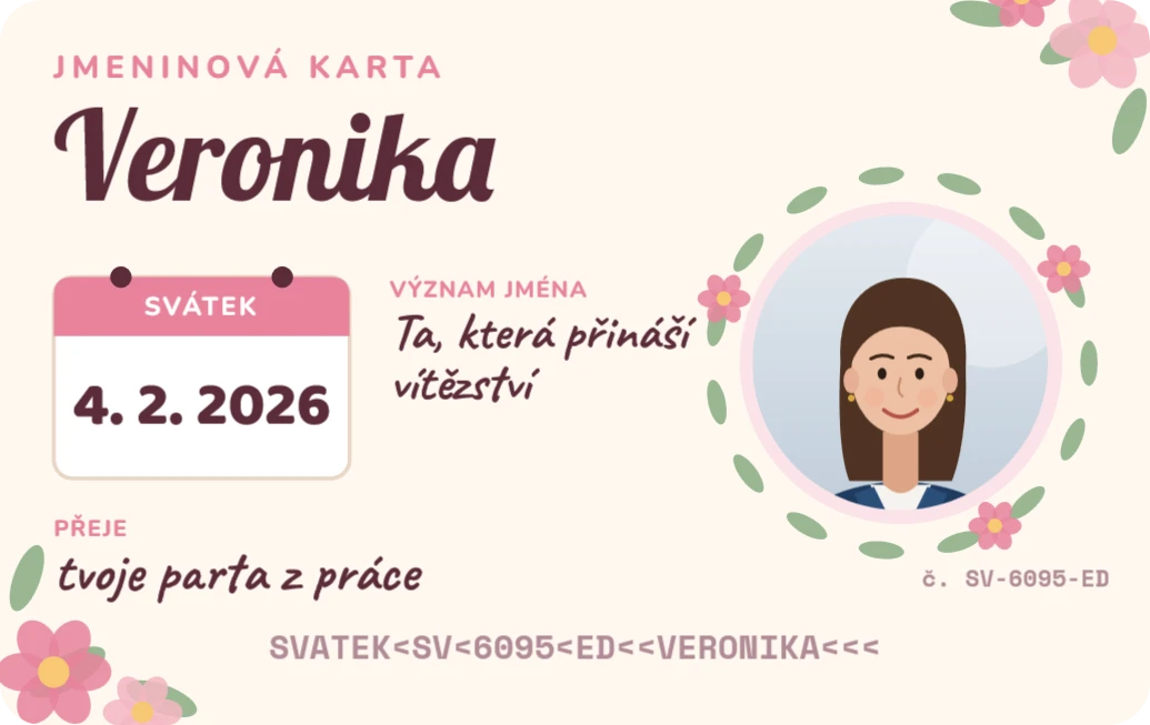 Jmeninová karta, ukázka karty