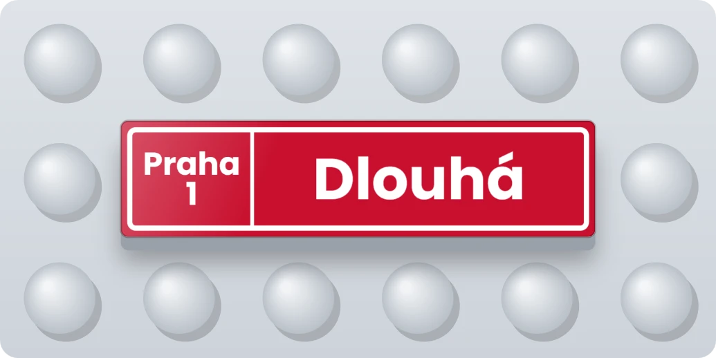 Pražská uliční cedule na dlaždici 1 × 4, ukázka karty