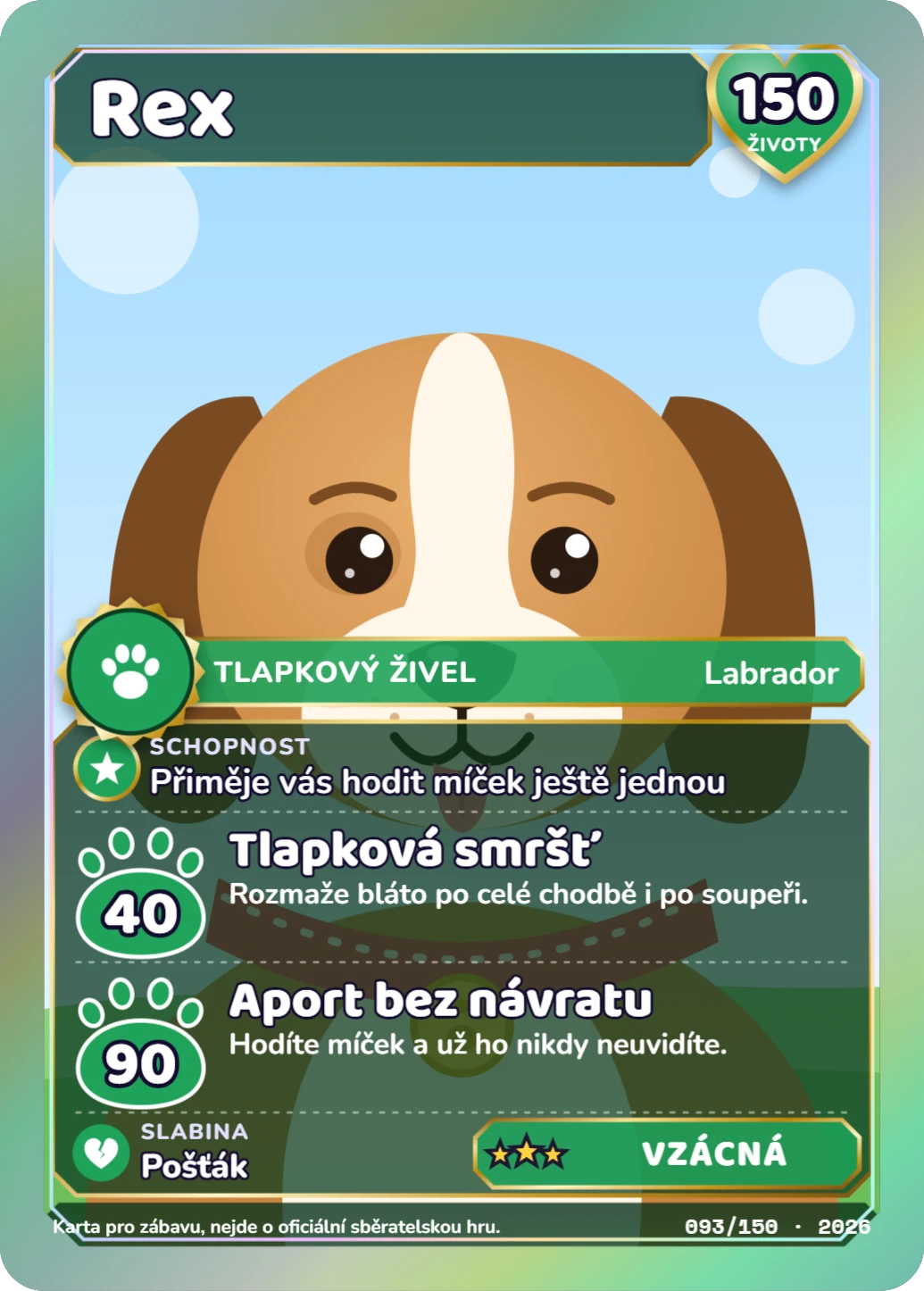 Full art legenda, ukázka karty