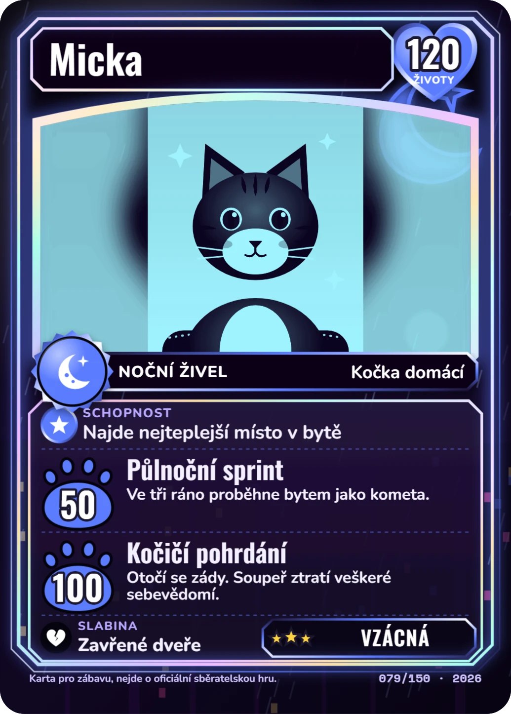 Neon noir legenda, ukázka karty