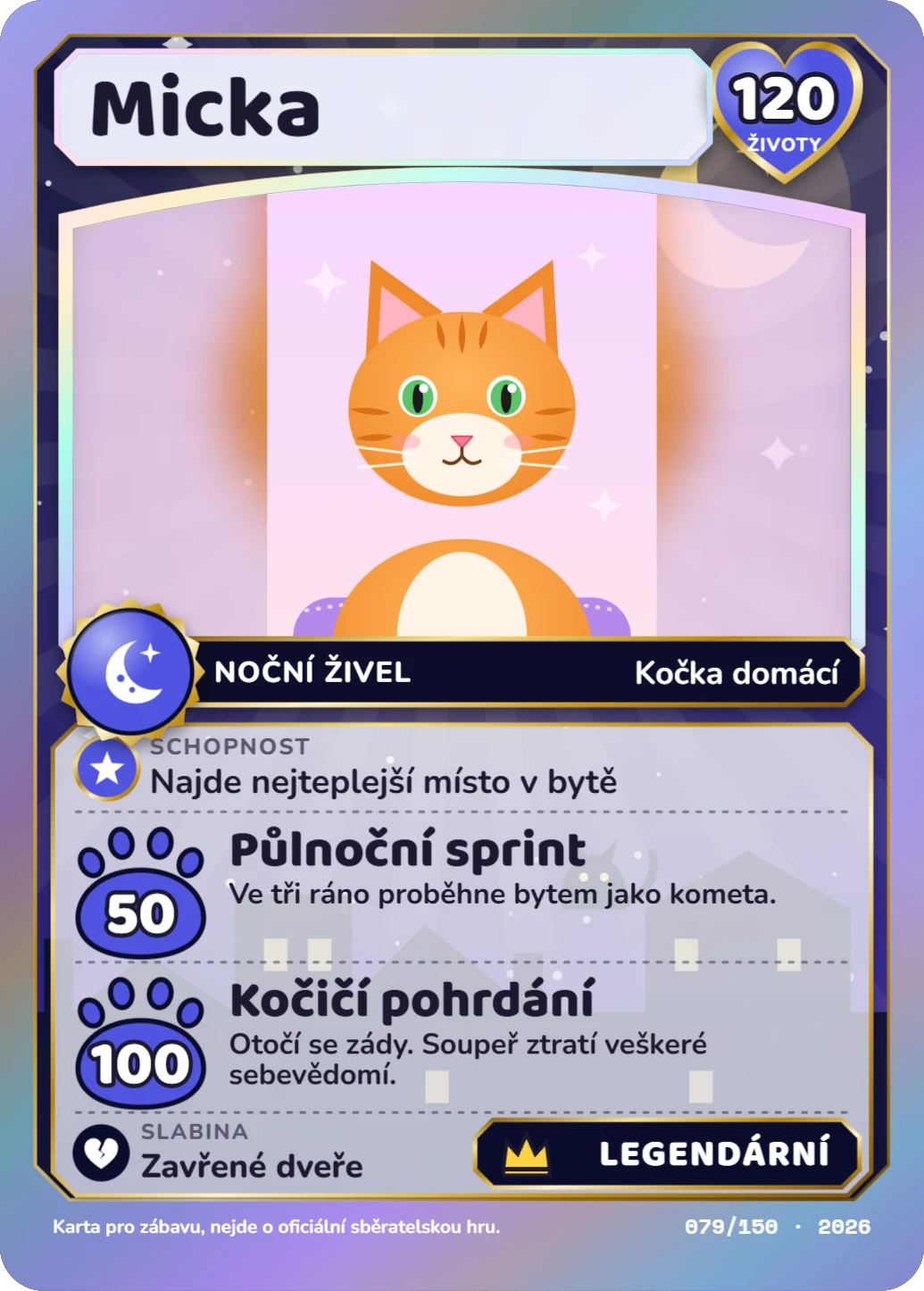 Noční legenda (holo), ukázka karty