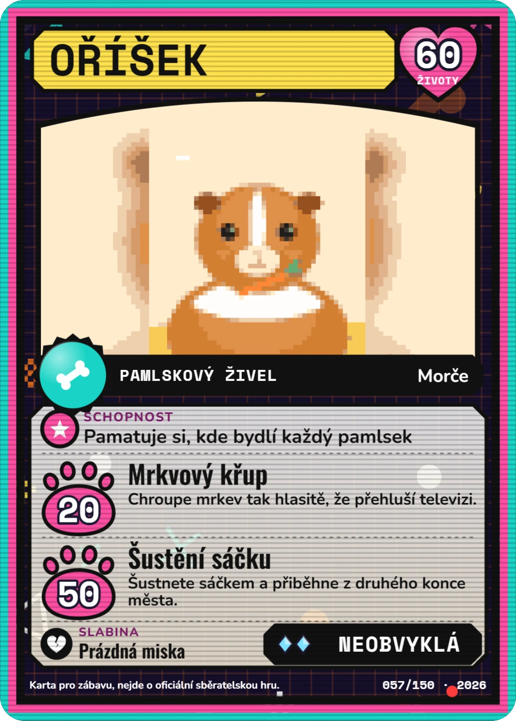 Retro 90s legenda, ukázka karty