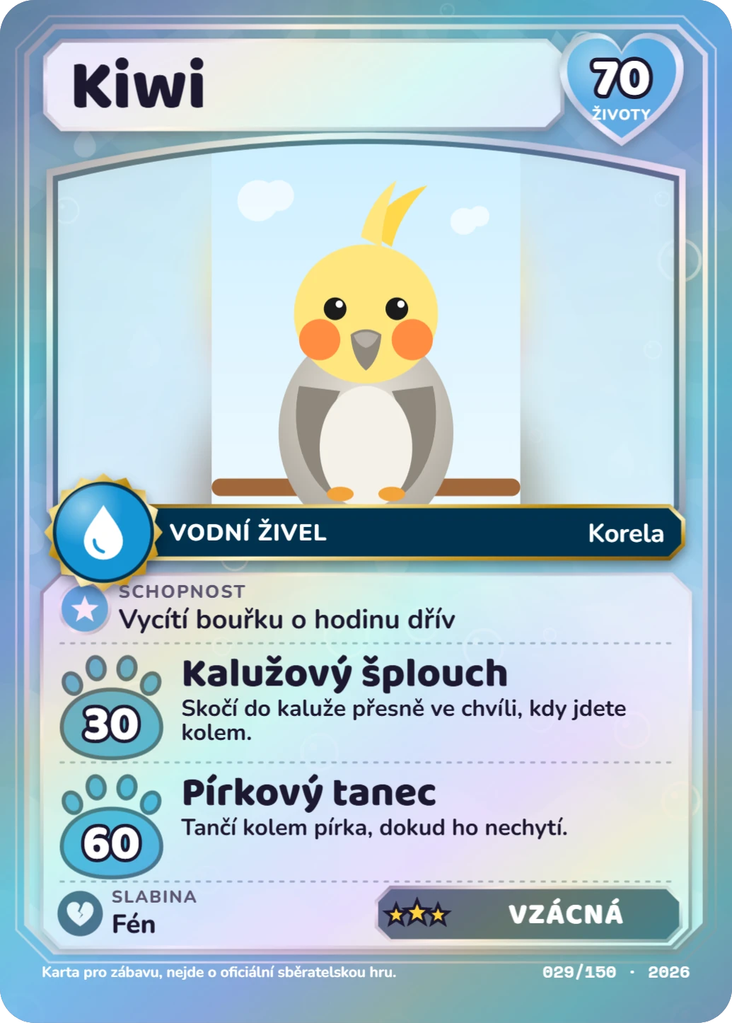Reverse holo legenda, ukázka karty