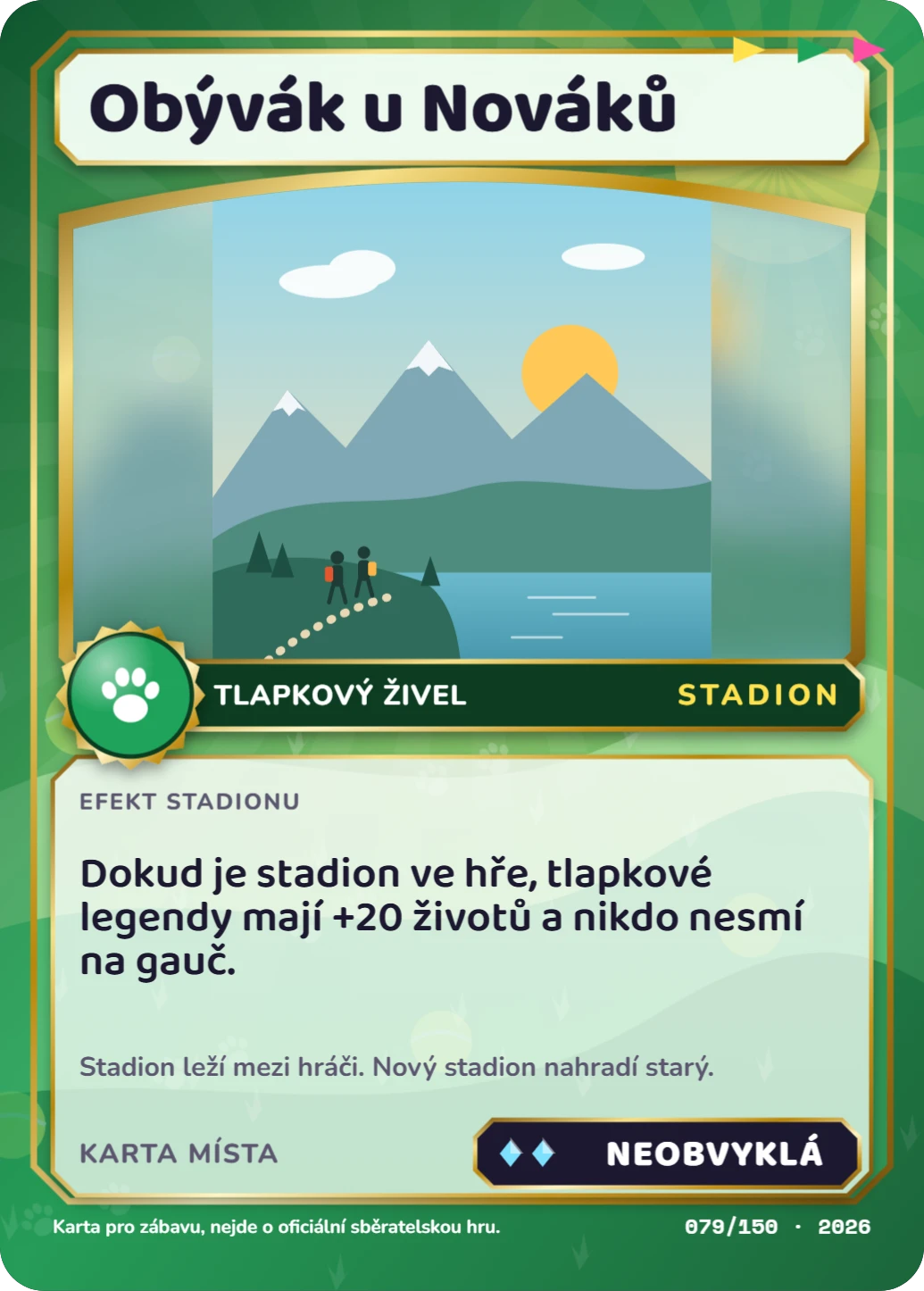 Stadion (karta místa), ukázka karty