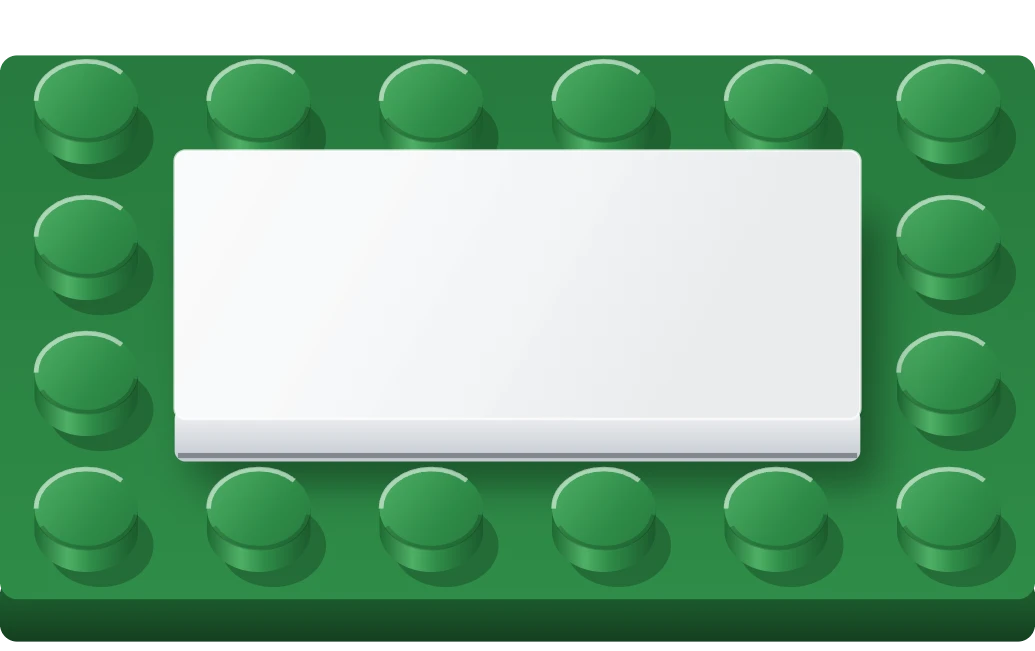 Bankomat na LEGO dlaždici 2 × 4, zadní strana