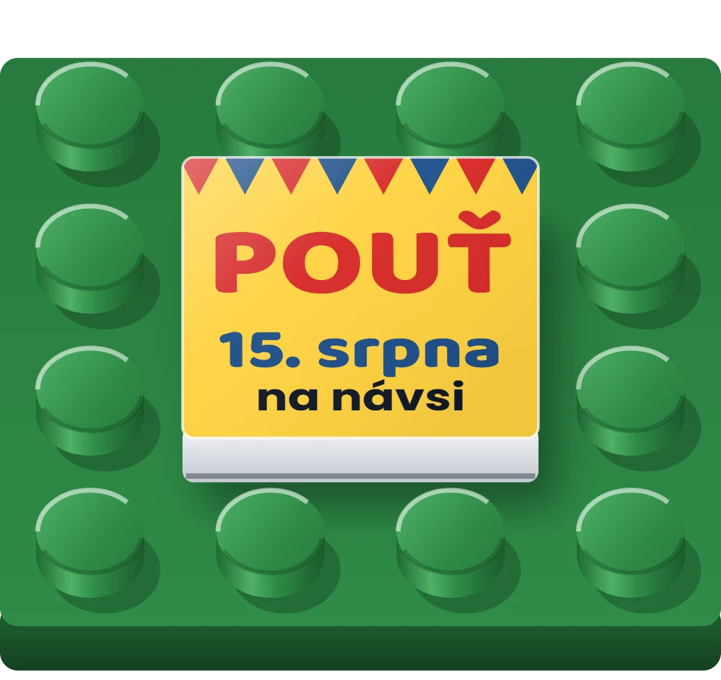 Plakát na pouť nebo bál na LEGO dlaždici 2 × 2, ukázka karty