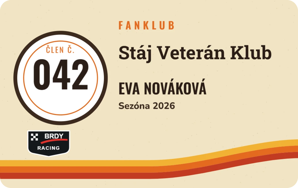 Členská karta fanklubu Retro, ukázka karty