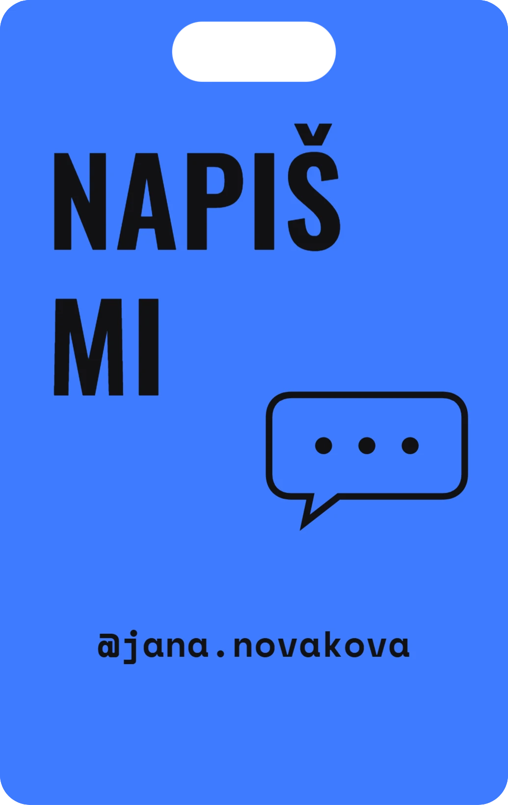 Napiš mi, ukázka karty