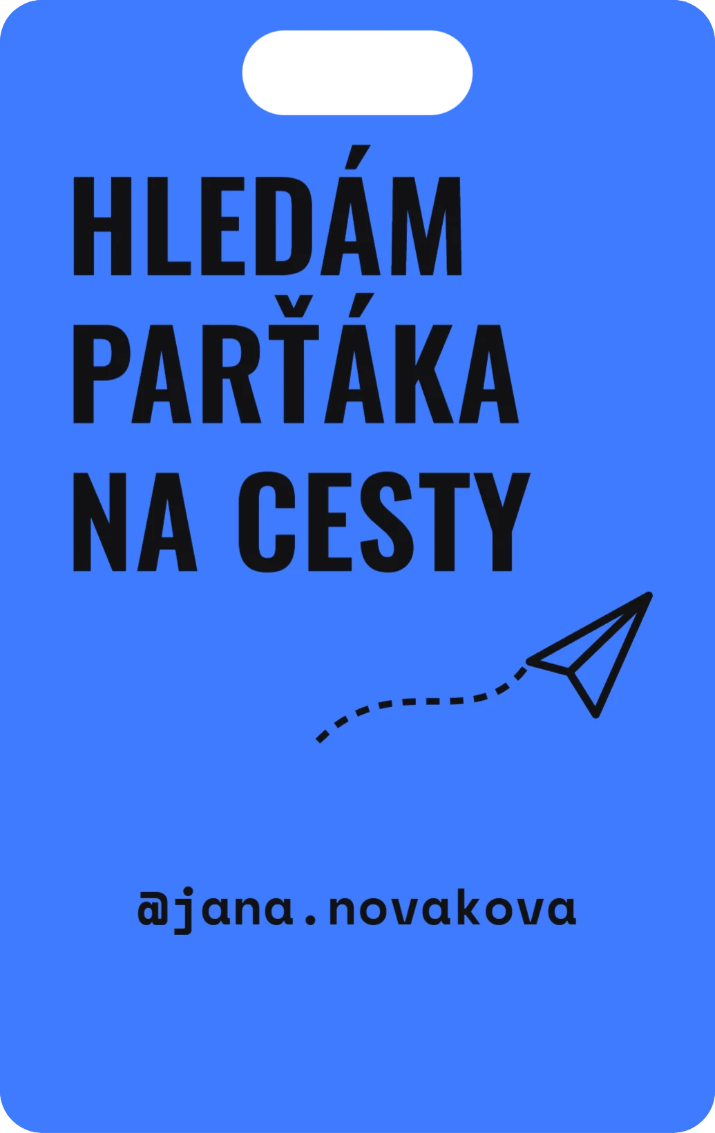 Parťák na cesty, ukázka karty