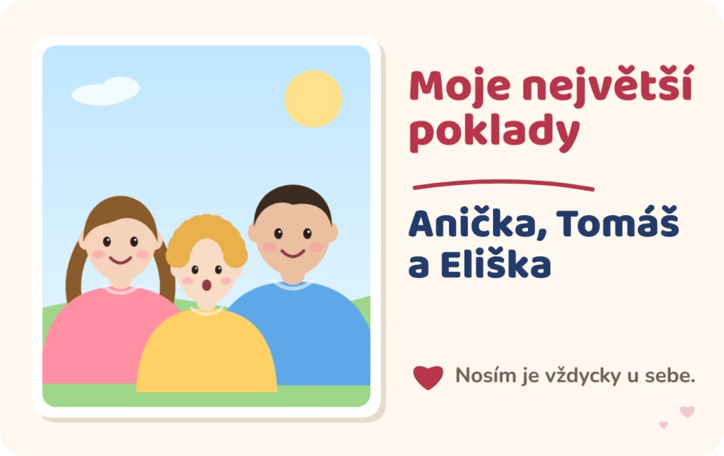 Moje největší poklady, ukázka karty