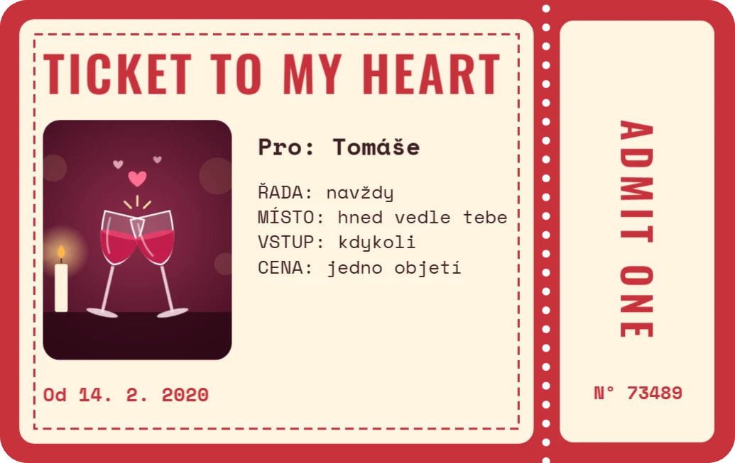 Ticket to my heart, ukázka karty