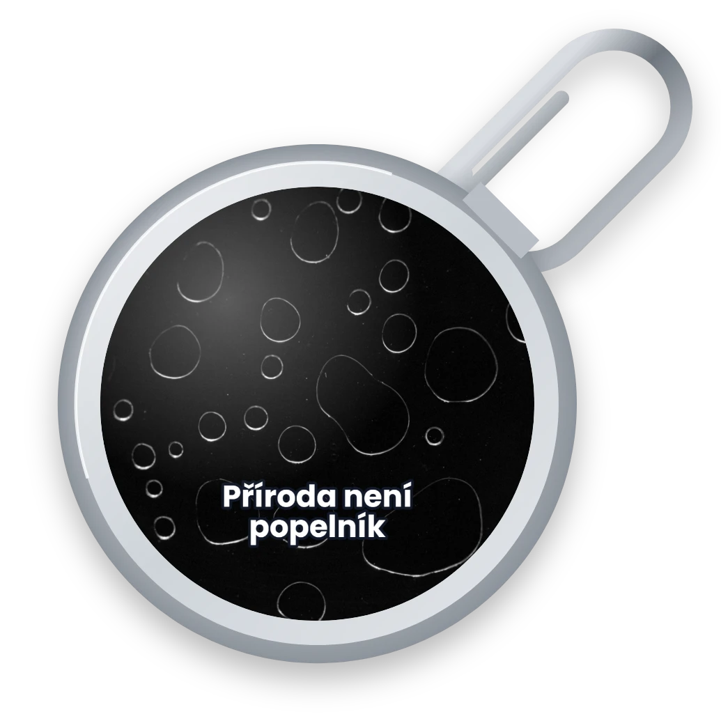 Kapky na skle: fotografie na víčku, přední strana