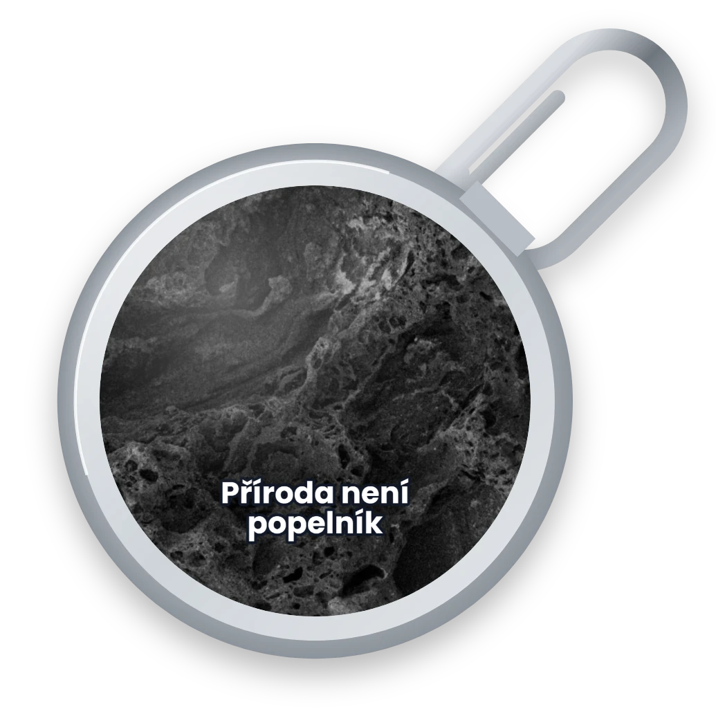 Láva: fotografie na víčku, přední strana