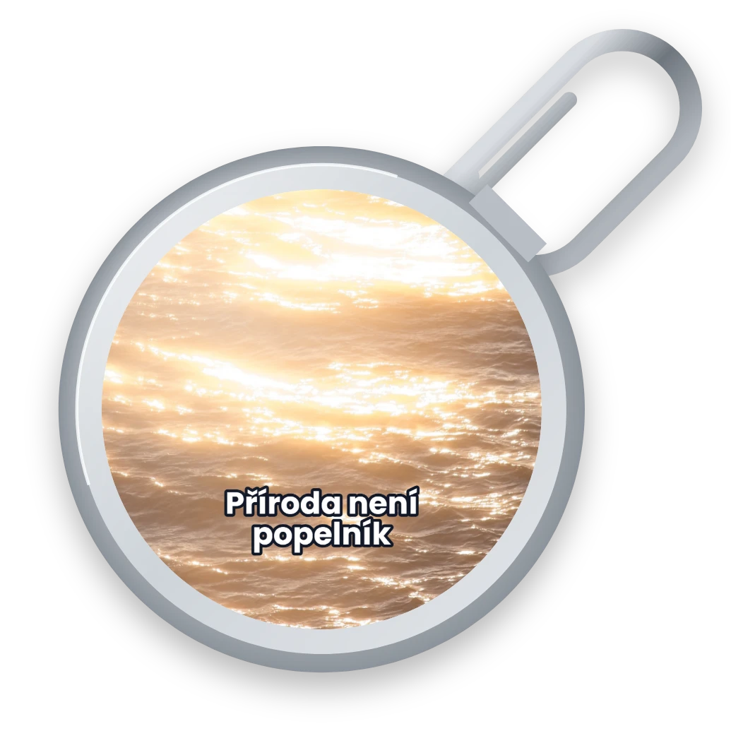 Slunce na vodě: fotografie na víčku, přední strana