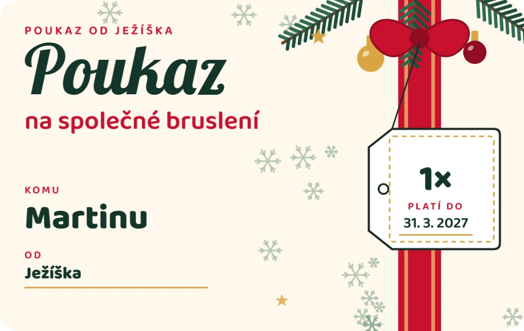 Poukaz od Ježíška, ukázka karty