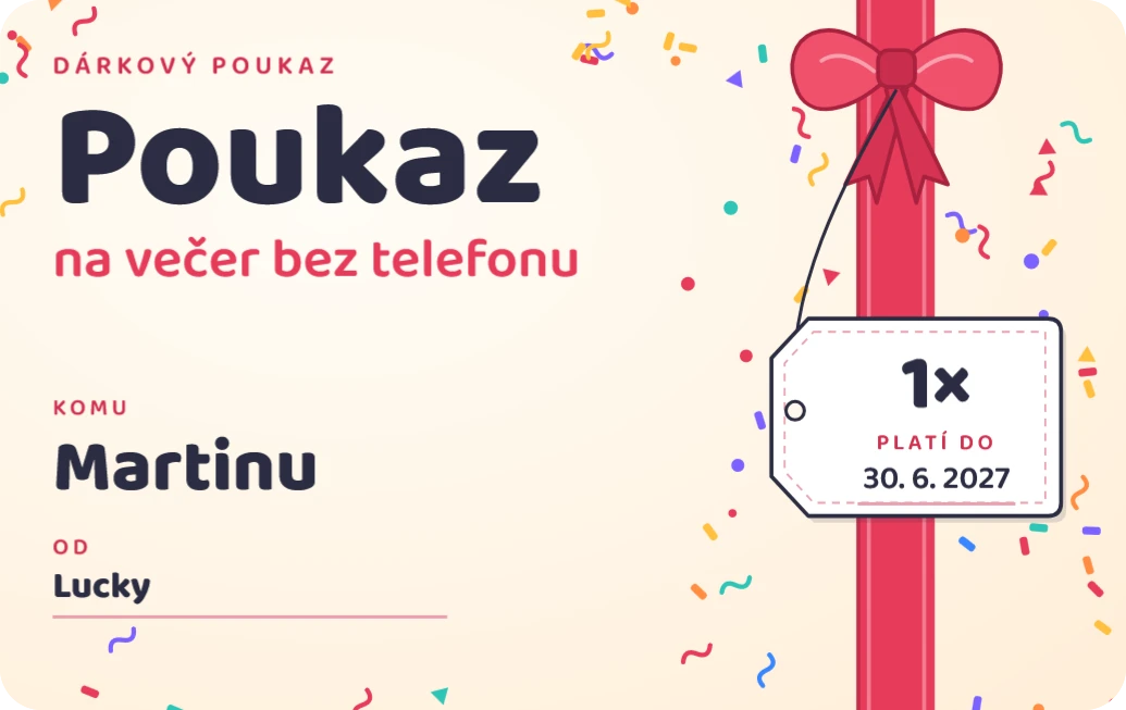 Univerzální poukaz, ukázka karty