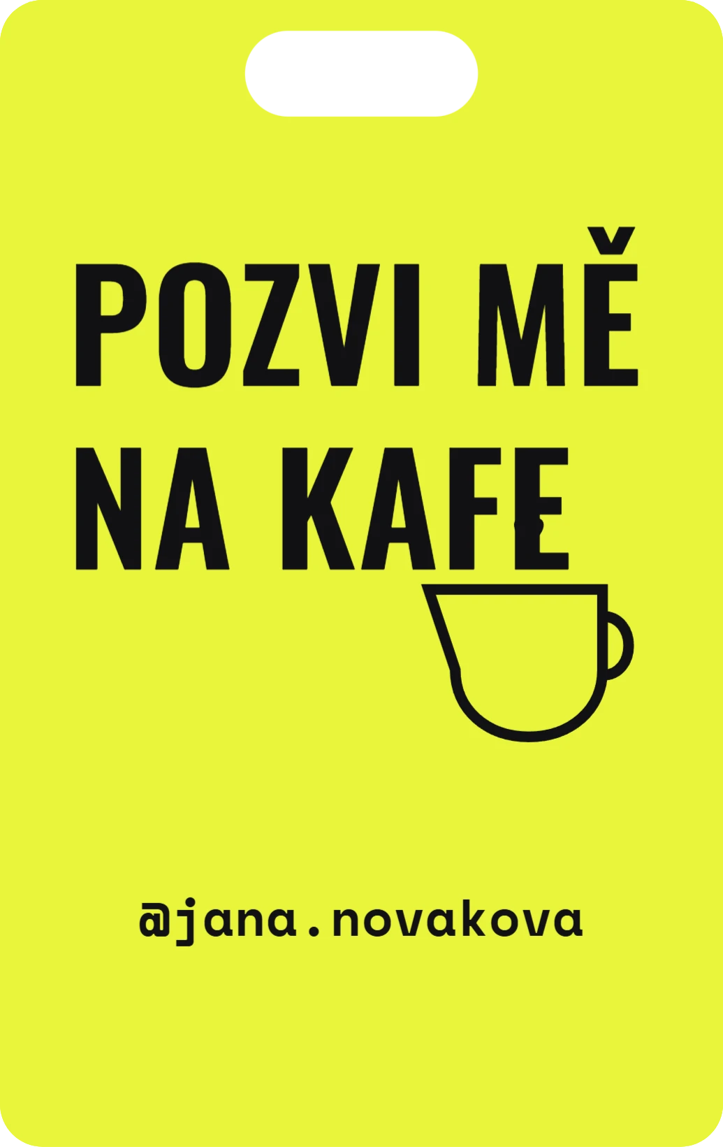 Pozvi mě na kafe, ukázka karty