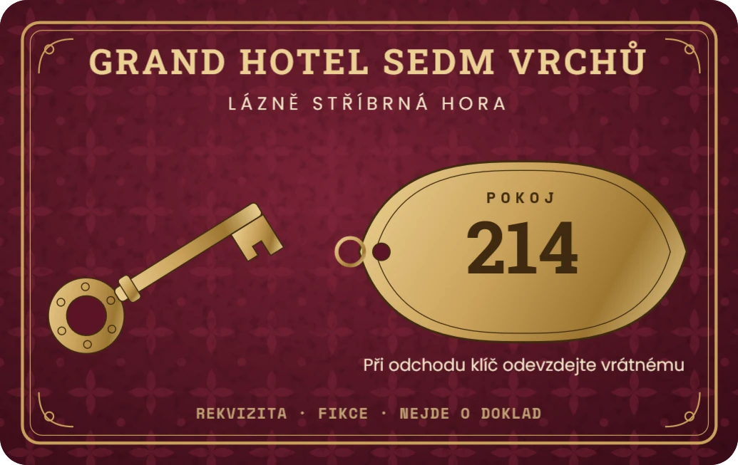 Klíč starého grand hotelu, ukázka karty