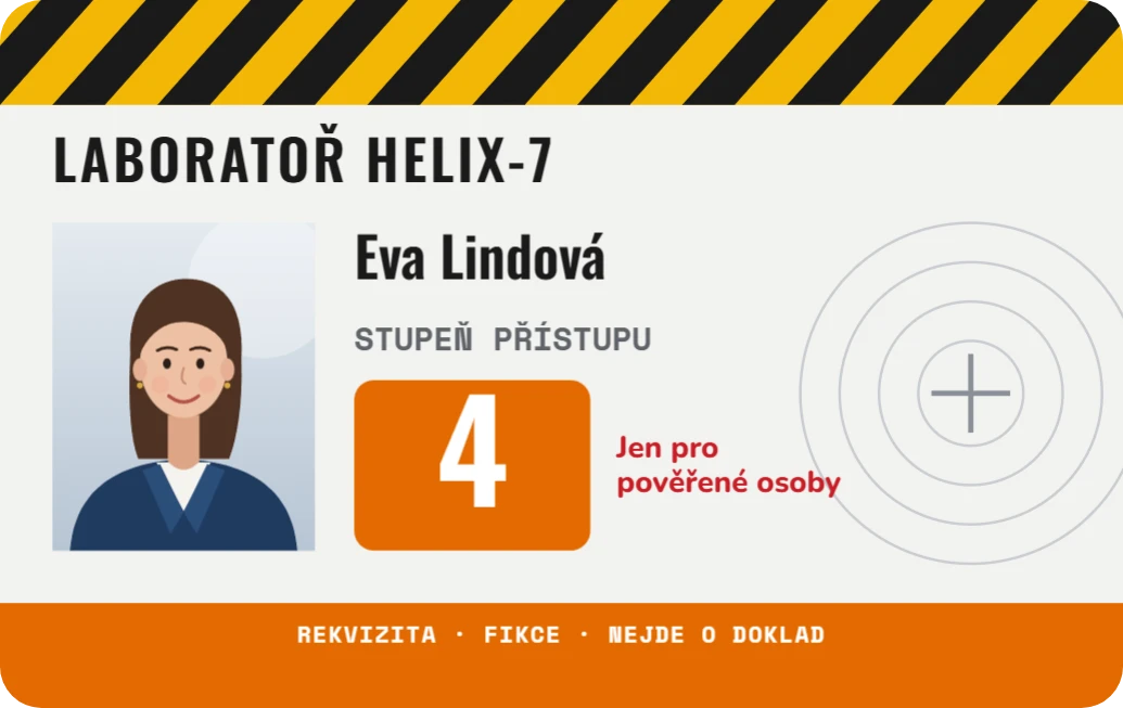 Přístupová karta laboratoře, ukázka karty
