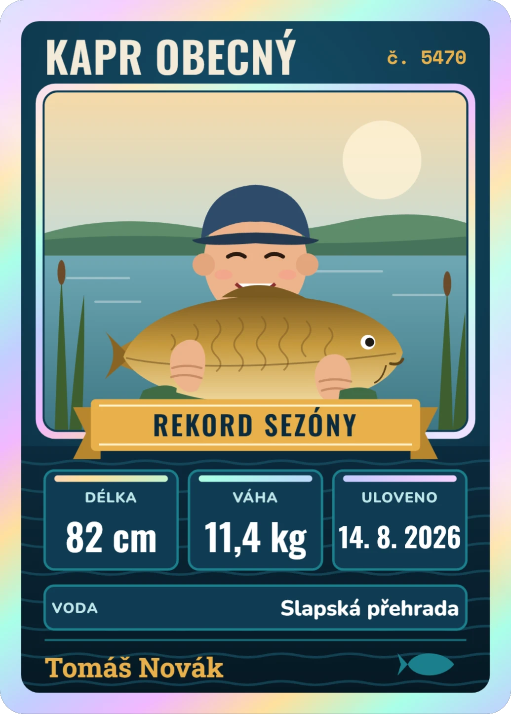 Úlovková karta (holo), ukázka karty
