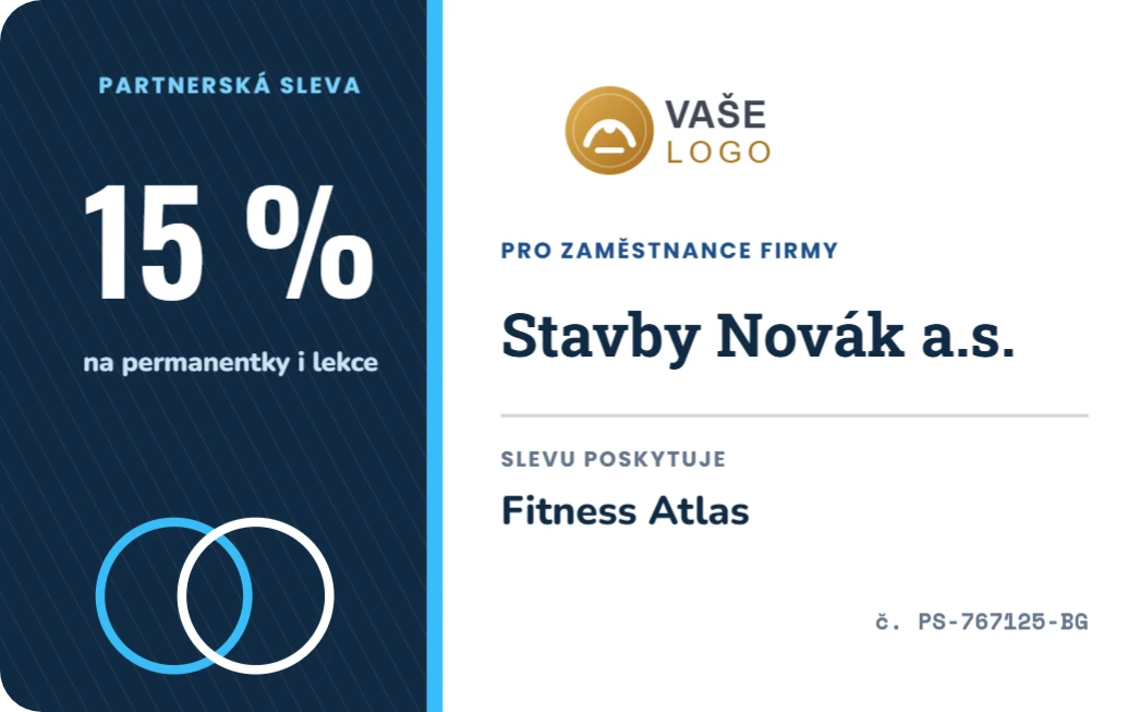 Zaměstnanecká a partnerská sleva, ukázka karty