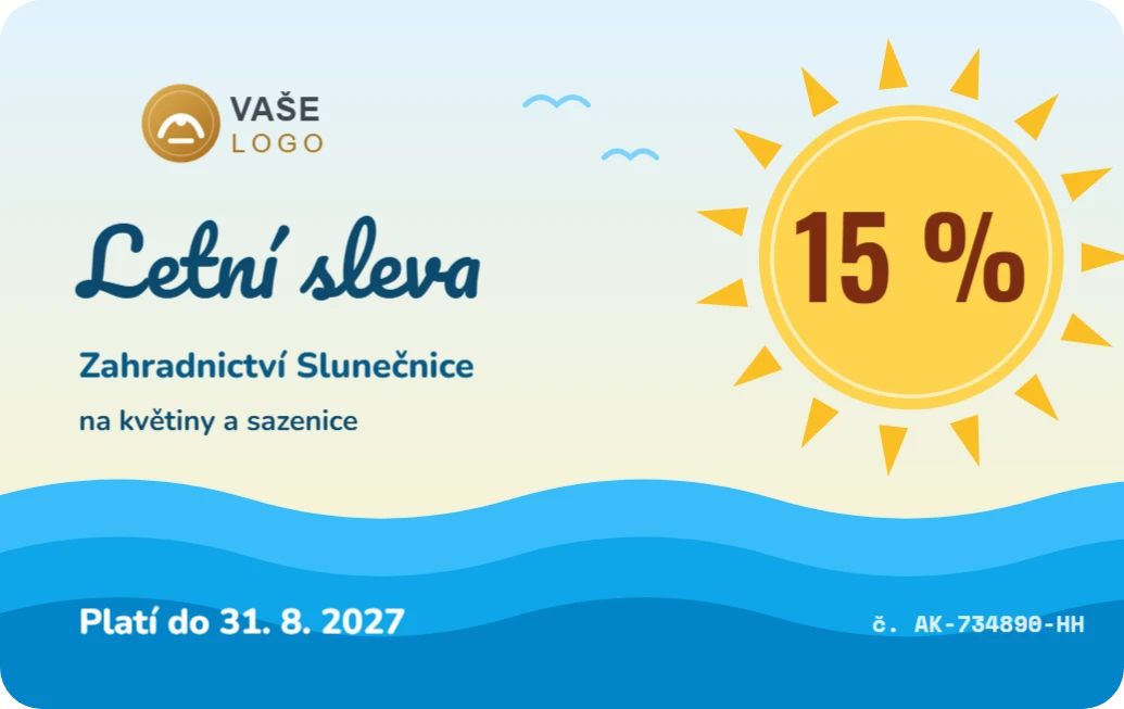 Sezónní akční karta, ukázka karty