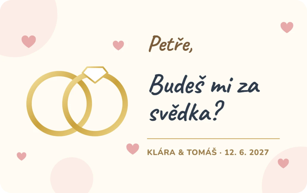 Budeš mi za svědka?, ukázka karty