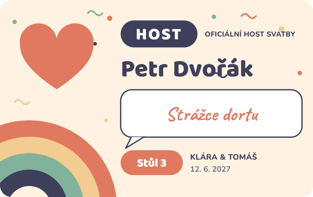 Hravá karta hosta, ukázka karty