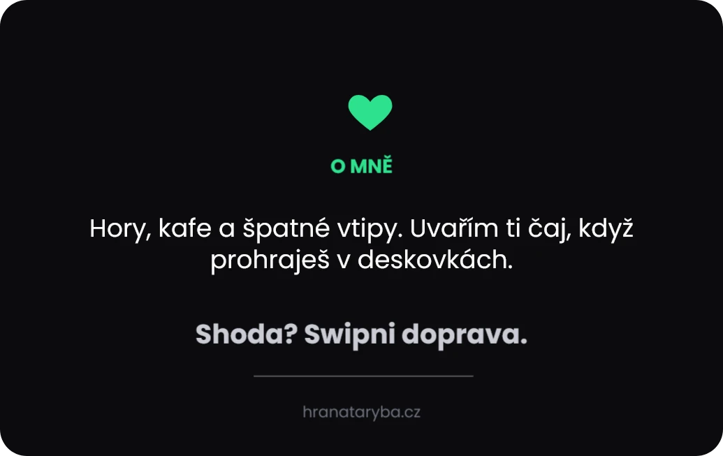 Swipe profil na šířku, zadní strana