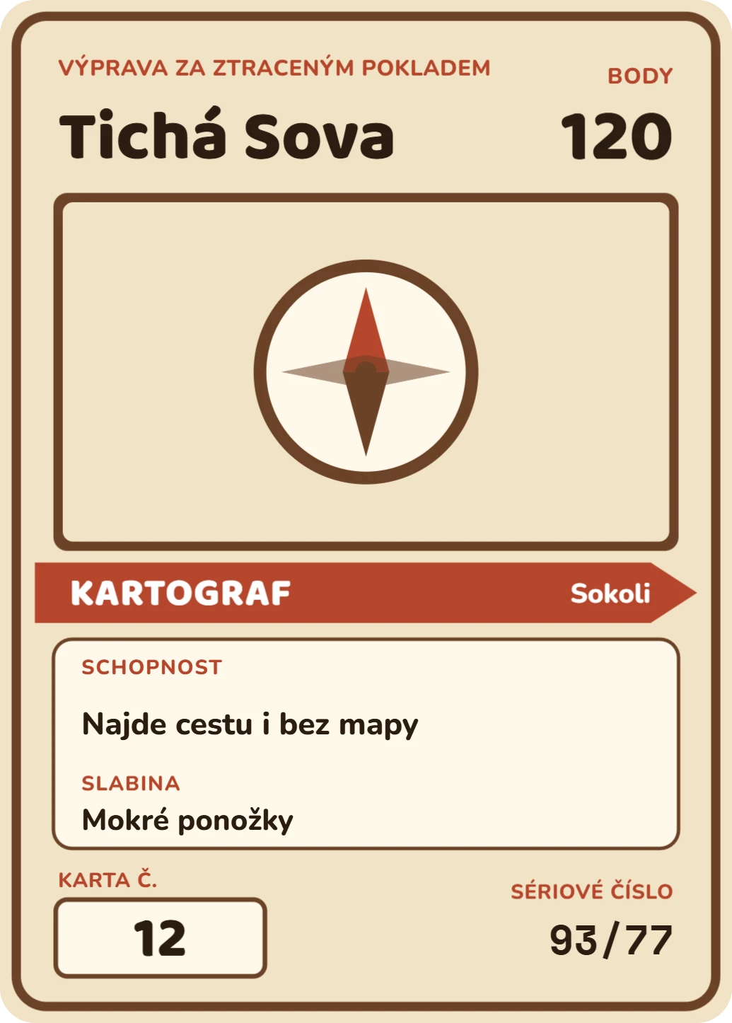 Herní karta: výprava, ukázka karty