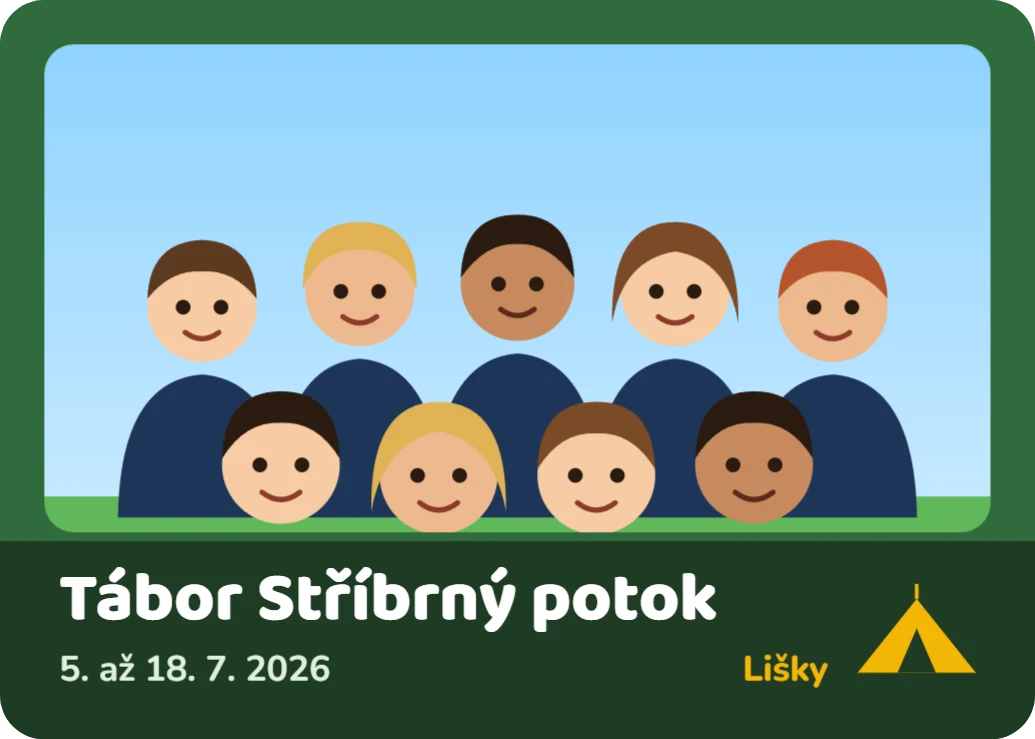 Magnetka z tábora s fotkou oddílu, ukázka karty