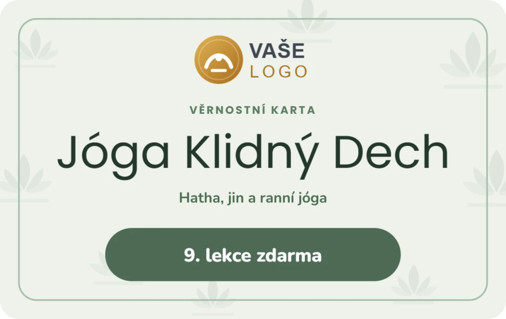 Věrnostní karta jógového studia, ukázka karty